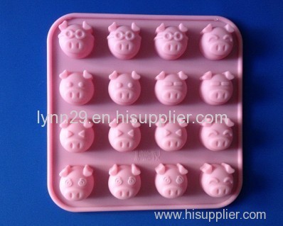 food grade pink pig shaped silicone muffin mould
