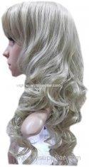 Mixed Color Body Wave Long Hair Bang Synthetic Wigs For Women