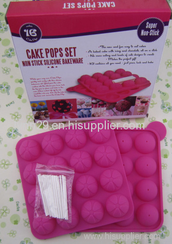 new designs 16 holes tasty top silicone cake pop molds