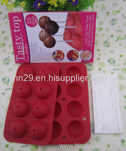 popular 8 holes silicone tasty top cake pop molds