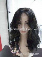 Long Black Center Part Hand Tied 100% Remy Human Hair Front Lace Wigs