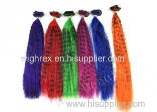 Striped Mixed Colored Real Plume Feather Hair Extensions for Women