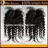 Cheap Curly Chinese Human Remy Top Closure Natural Black Centre Parting
