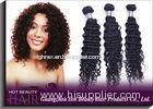 Weft Deep Wave Peruvian Virgin Remy Human Hair Extensions Black 14