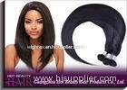 Natural Black Virgin Peruvian Hair Extensions , Silky Straight Human Hair
