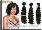 Deep Wave 5A Virgin Malaysian Curly Hair Weave , Long Hair Extensions