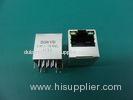 Single Port Shielded 8 Pin Rj45 Connector , Tab-Up 180 Degree Top Entry Rj45