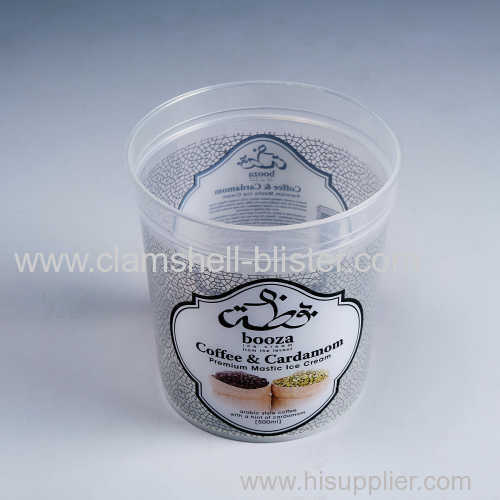 Plastic ice cream containers with lid