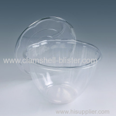 Disposable plastic salad bowl with cover