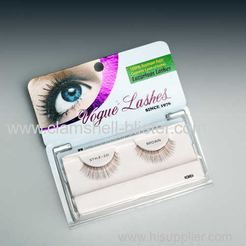 Cosmetic plastic clamshell card packaging