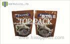 Custom Coffee Packaging Bags With Zipper , Brown Printed Coffee Bags