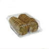 Disposable hinged plastic cookie packaging box with cover