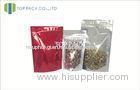 Clear Foil Stand Up Pouches For Tea Packaging , Resealable Front Transparent