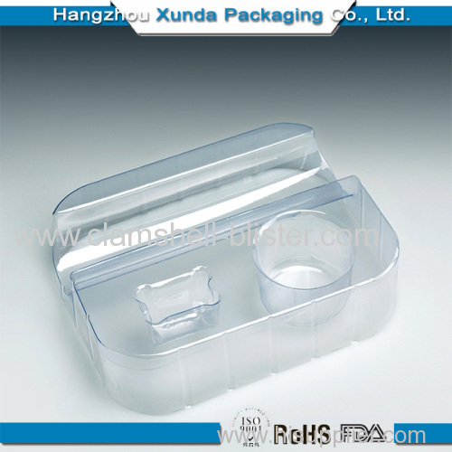 Plastic clamshell packaging trays for cosmetic