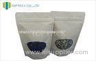 Ziplock Kraft Paper Stand Up Pouch For Food , Kraft Paper Bags With Valve
