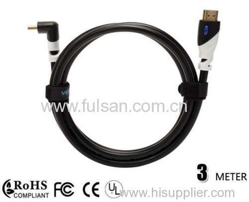 90 Degree (Right Angle) HDMI Cable with Ethernet Supports 3D & Audio Return Channel