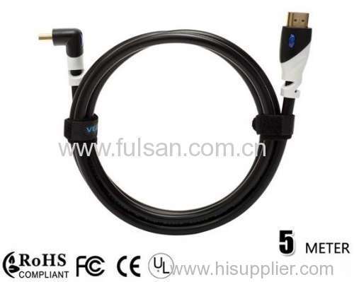 Right Angle 19pin HDMI Cable 5M support 3D