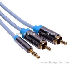 2RCA Male To Stereo 3.5mm Audio Video Cable Assembly Splitter Y Cable