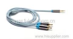 3m 10FT 3.5mm to 2RCA Cable With Gold Plated