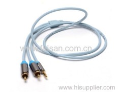 3m 10FT 3.5mm to 2RCA Cable With Gold Plated