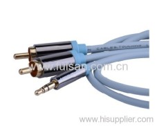 2RCA Male To Stereo 3.5mm Audio Video Cable Assembly Splitter Y Cable