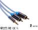 2m Stereo 3.5mm to 2RCA cable good av cable 3.5mm stereo to 2rca cable