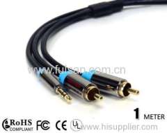 High quality 3.5mm Stereo to 2RCA Cable/Audio cable