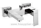 Contemporary Hotel Two Hole Bathroom Mixer Taps , Square Brass shower Faucets