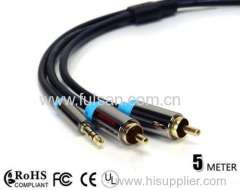 3.5mm to 2RCA male to male stereo Audio cable for Iphone Ipod Smartphone tablet MP3