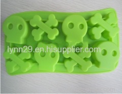 skull shaped non-toxic silicone ice cube tray