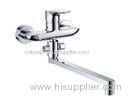 Chromed Double Hole Wall Mounted Bath Taps Ceramic cartridge Bathroom Faucets