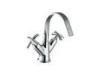 Chromed Brass Kitchen Cold Hot Water Mixer Taps Single Hole Faucet for Wash Basin