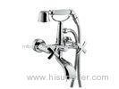 Brass Double Handle Bathtub Shower Faucet With Telephone Ear Liked Set