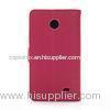 Slim Pink PU Nokia X / X+ Leather Mobile Phone Case , Smart Phone Covers