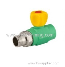 PP-R Straight Radiator Brass Ball Valve Pipe Fitting With Nickle Plated Brass Male Thread