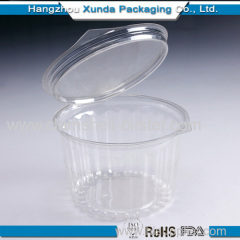 Ice cream plastic containers with hinged cover