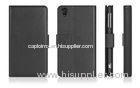 Xperia Z1 Black PU Stand Case, Sony Cell Phone Cases with Card holders
