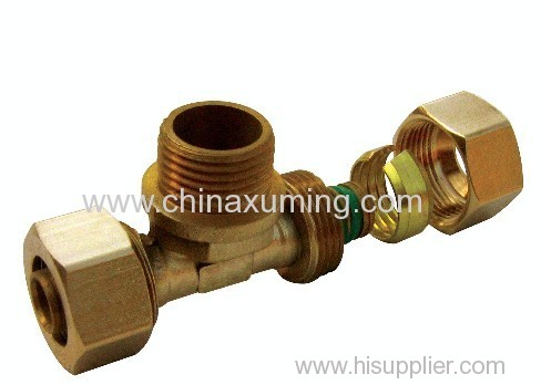 Brass Male Threaded Tee Fittings With Nut