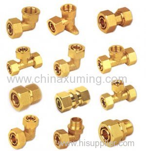 Brass Male Threaded Tee Fittings With Nut