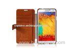 Genuine Leather Phone Case For Note 3 N9002 , Phone Case With 3 Card Holders