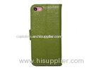 Green Wallet Apple IPhone Geniune Leather Cases , Iphone 5C Phone Covers