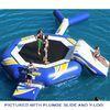 blue yellow Inflatable Water Games for sea , steel frame Water Trampoline with Blast Bag