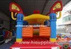 Children Kids Commercial Inflatable Bouncers , Moonwalk Bouncer House With Web Site Logo