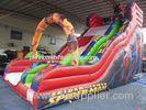 Red color Inflatable Slide Rental with full spiderman digital printing