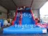 Blue Waterproof Fun Backyard Inflatable Water Slide For Rent , Blow Up Water Slides