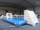 blue water pvc inflatable football field with bottom , blow up Inflatable Court