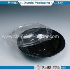 Plastic round salad bowl with cover