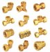 Copper Male Screw Equal Tee Pipe Fittings