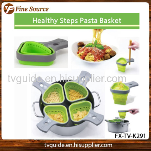 2014 Portion Control Collapsible Silicone Pasta Basket