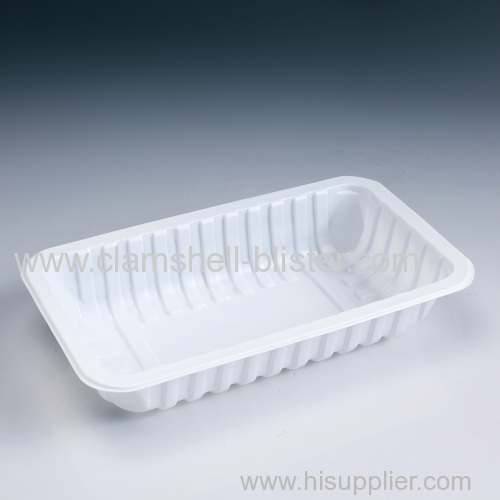 Rectangle plastic clamshell meat tray